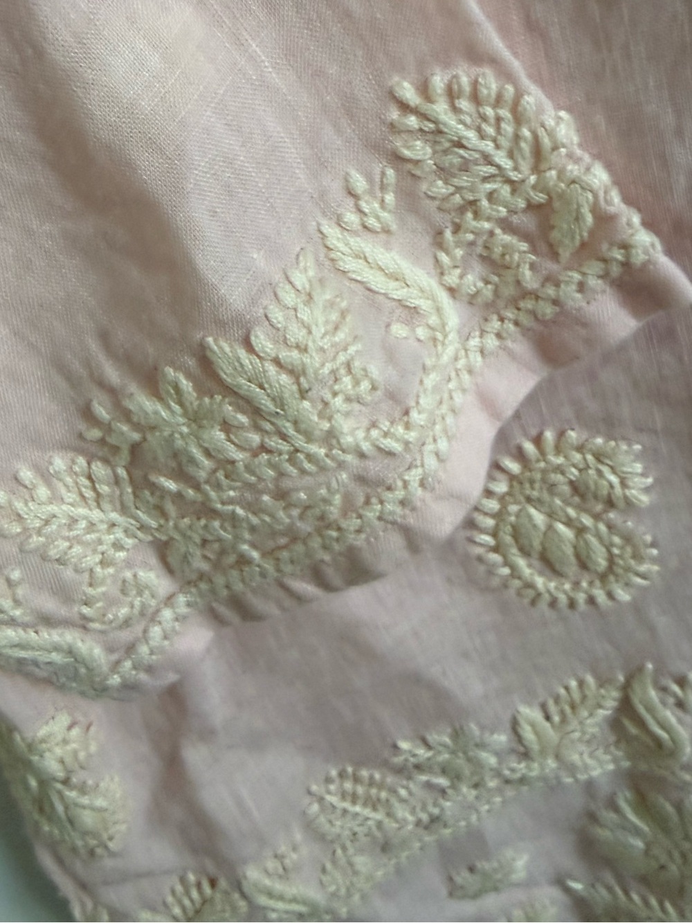 Neiman Marcus Exclusive Embroidered Tunic Soft Pink Linen Timeless Quiet Luxury - Picture 4 of 7